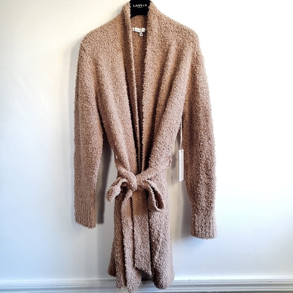 New Young Fabulous & Broke Teddy Bear Belted Tan Sweater Cardigan NWT Medium - Picture 4 of 10